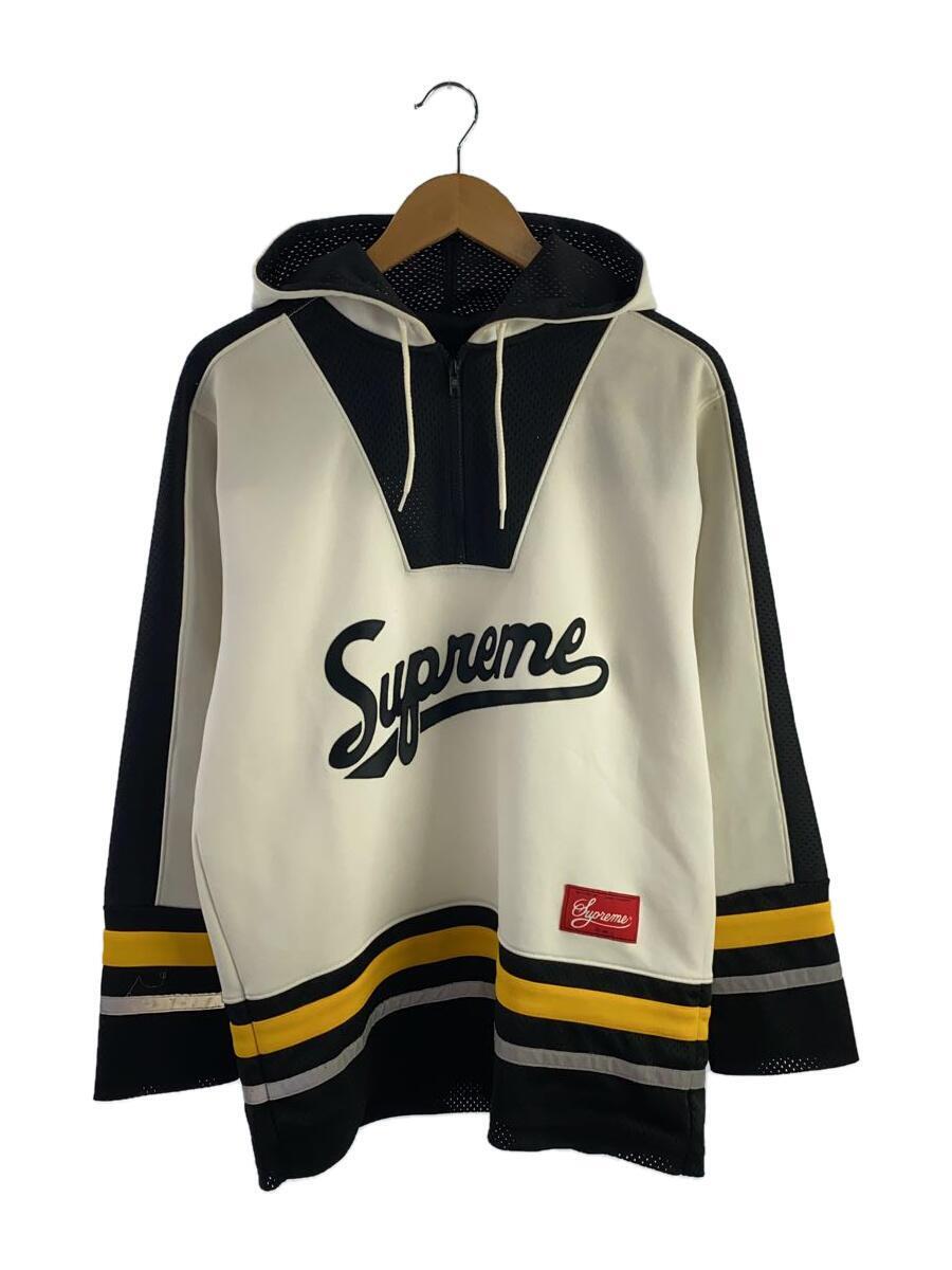 Supreme◆Refrective Hooded Hockey Top/パーカー/M/ポリエステル/WHT