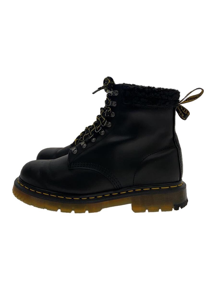 Dr.Martens◆レースアップブーツ/UK7/ブラック/ボア/レザー/1460 collar