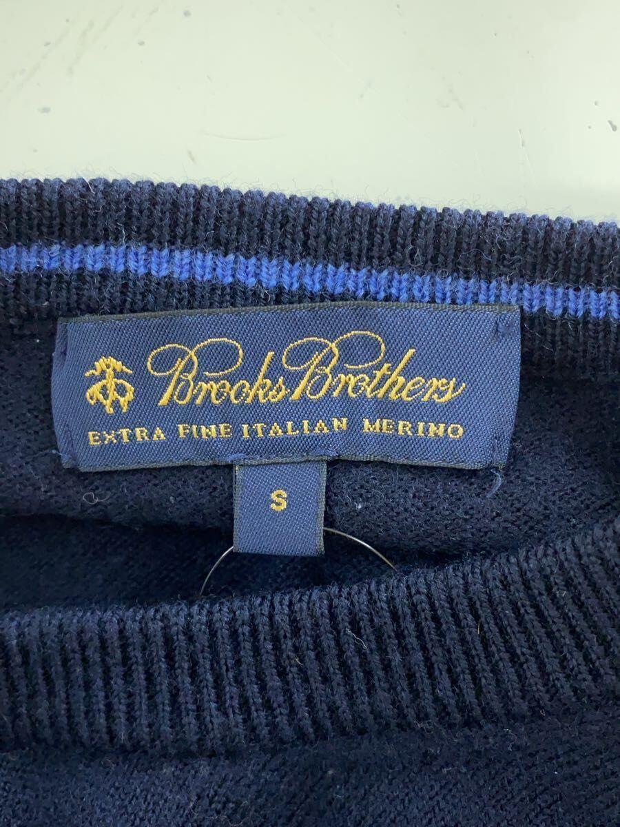 BROOKS BROTHERS◆セーター(薄手)/S/ウール/NVY/無地_画像3