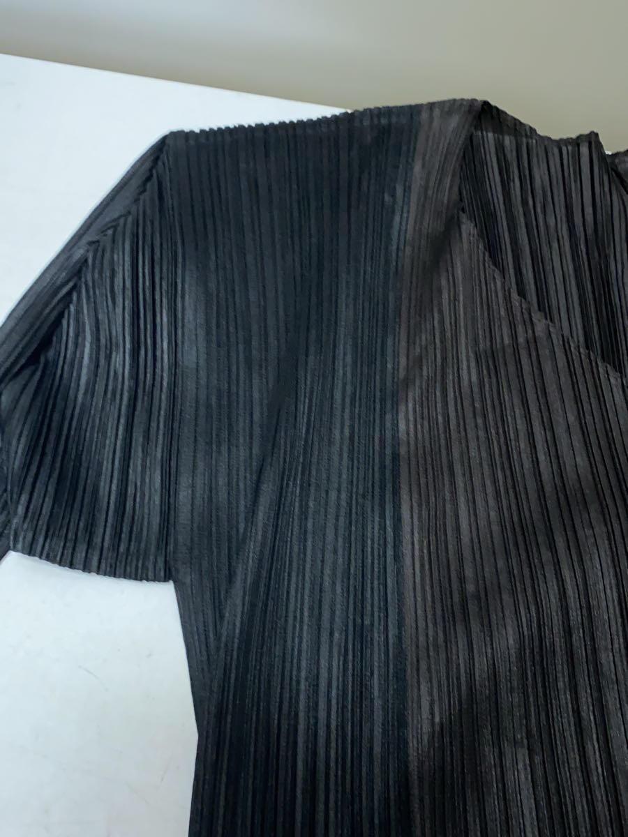 PLEATS PLEASE ISSEY MIYAKE◆カーディガン(薄手)/4/ポリエステル/NVY/無地/PP71-J0807_画像4