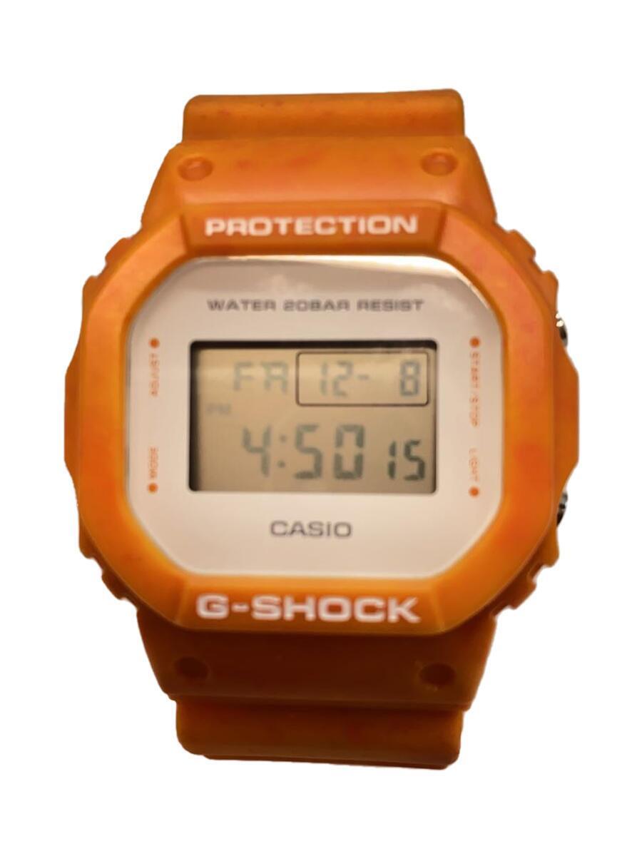 Casio ◆ Quartz Watch/Digital/Rubber/WHT/ORN/DW-5600WS