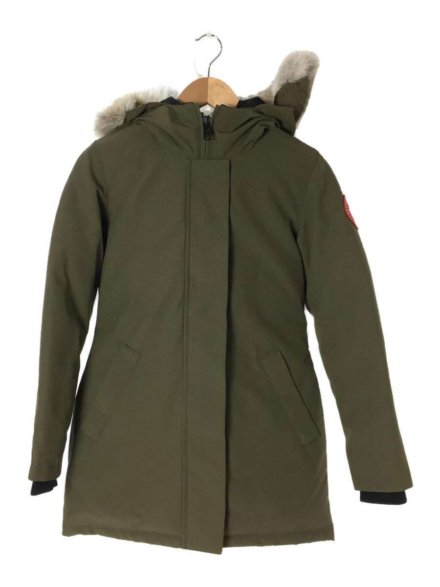 CANADA GOOSE◆ダウンジャケット/XS/VICTORIA PARKA /ポリエステル/KHK/3037LA_画像1