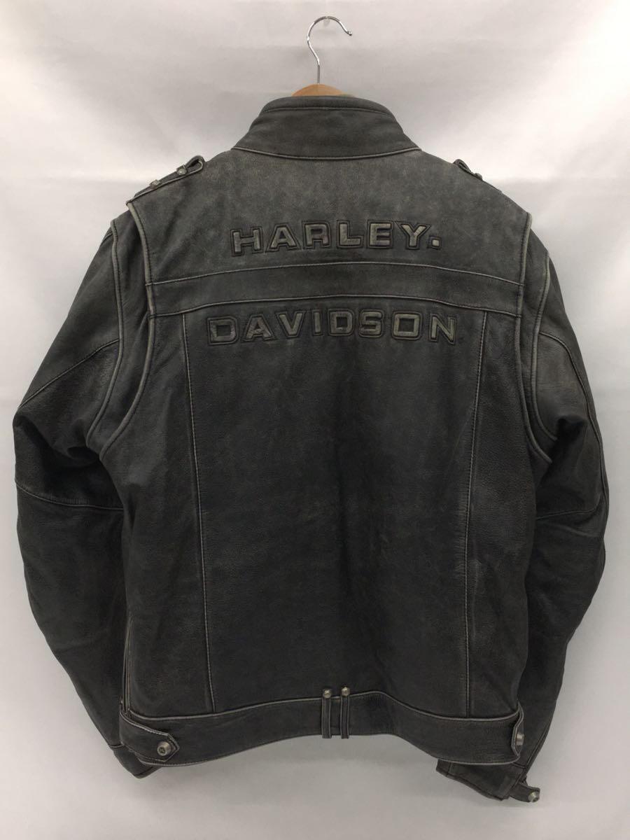 HARLEY DAVIDSON◆レザージャケット・ブルゾン/L/牛革/GRY/97120-12VM_画像2