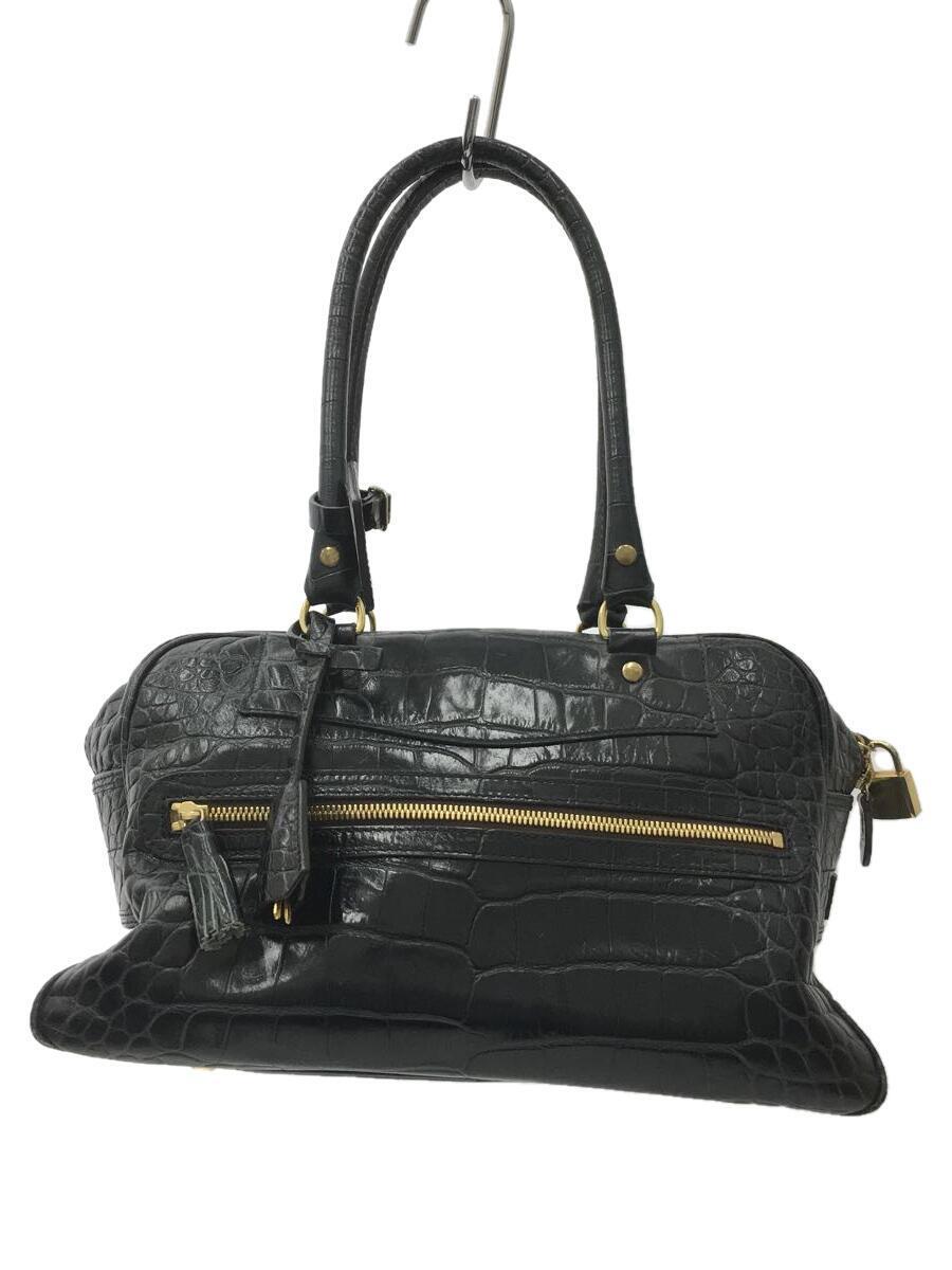 J&M DAVIDSON◇VIVIボストンバッグ/レザー/NVY/クロコ型押し J&M DAVIDSON◇VIVIボストンバッグ/レザー/NVY/クロコ型押し