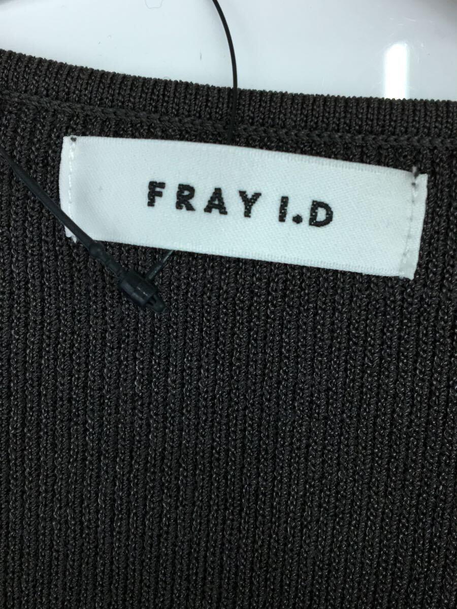 FRAY I.D◆長袖ワンピース/0/レーヨン/GRY/オーガンスリーブスクエアニットワンピース_画像3