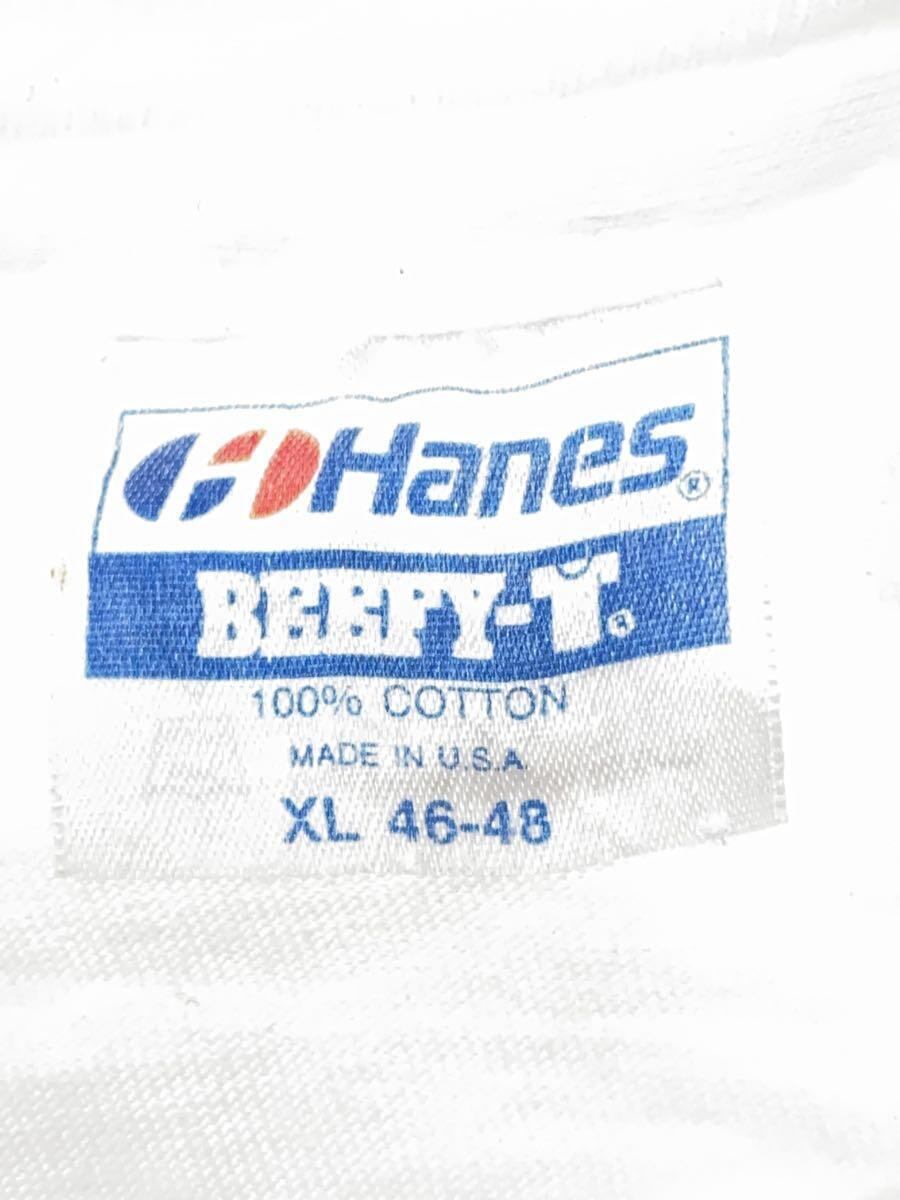 Hanes◆Tie one on/長袖Tシャツ/USA製/XL/コットン/WHT_画像3