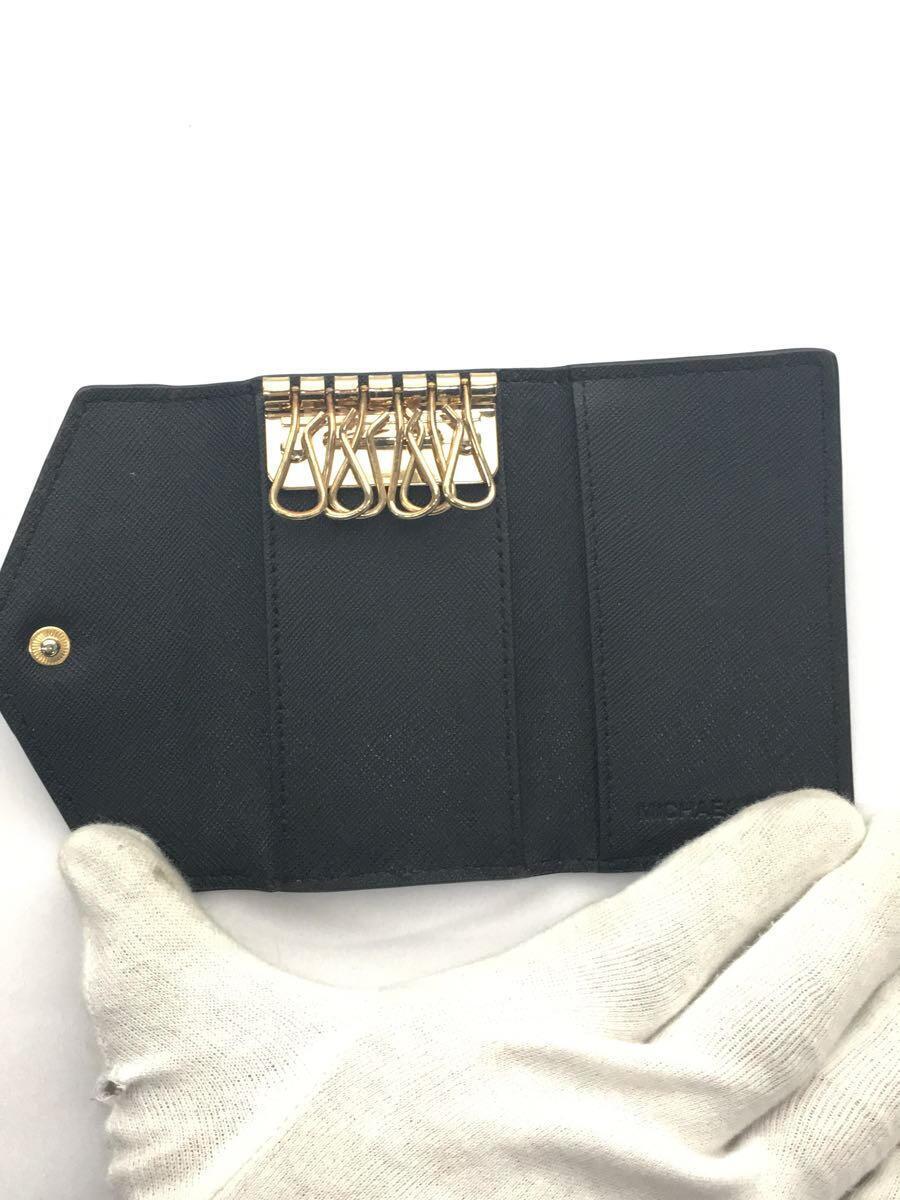 MICHAEL KORS◆キーケース/レザー/BLK/無地/レディース/32H2MSJN1L_画像4