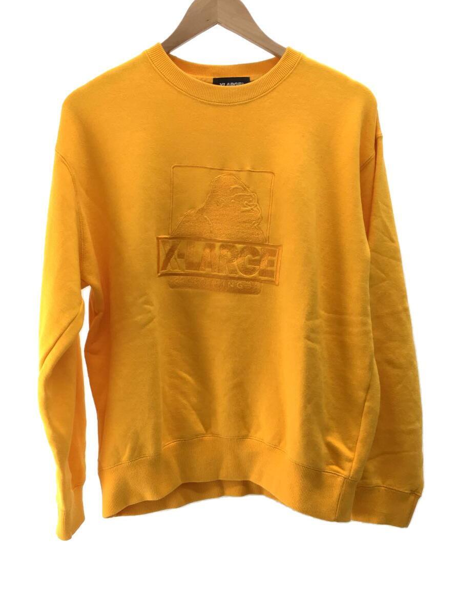 X-LARGE◆EMBROIDERY CREWNECK SWEAT/スウェット/M/コットン/YLW/無地/01184229_画像1