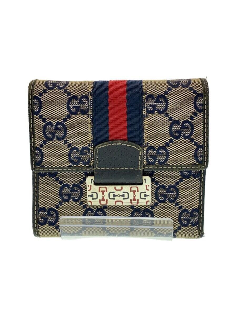 GUCCI◆2つ折り財布/キャンバス/NVY/総柄/メンズ/146208・2888