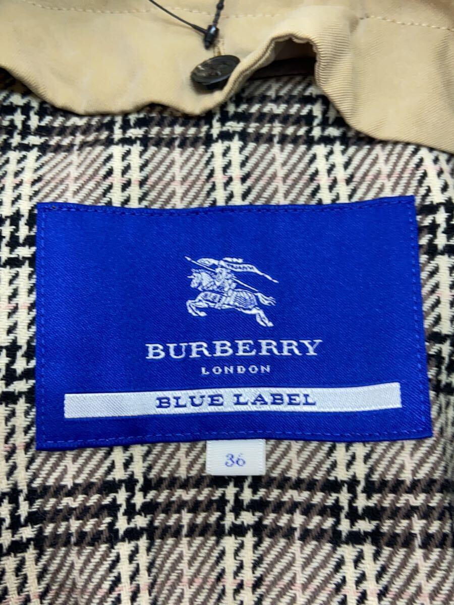 BURBERRY BLUE LABEL◆トレンチコート/36/コットン/BEG/frf09-637-40/ライナー付属/袖襟汚れ有_画像3