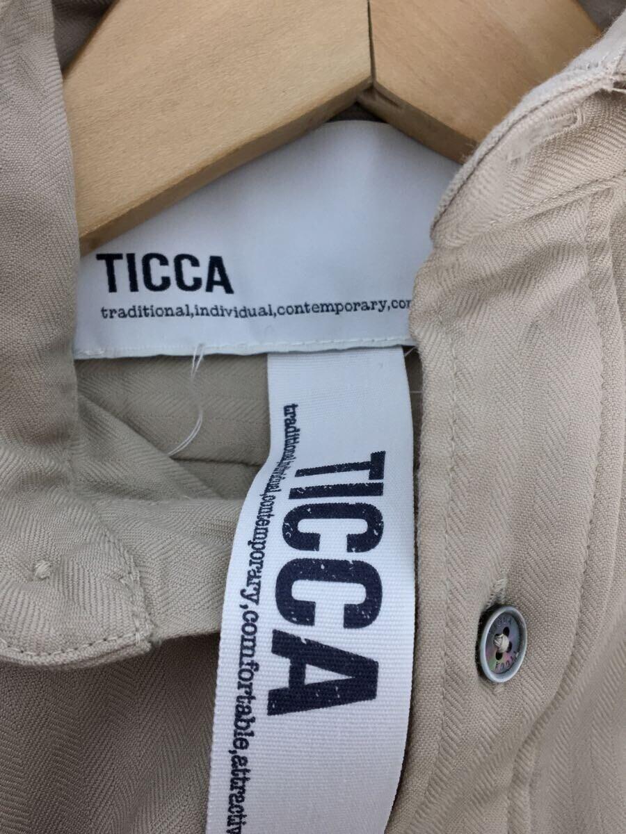 TICCA◆シャツワンピース/TBKA-215/ビッグシャツ/ベージュ_画像3