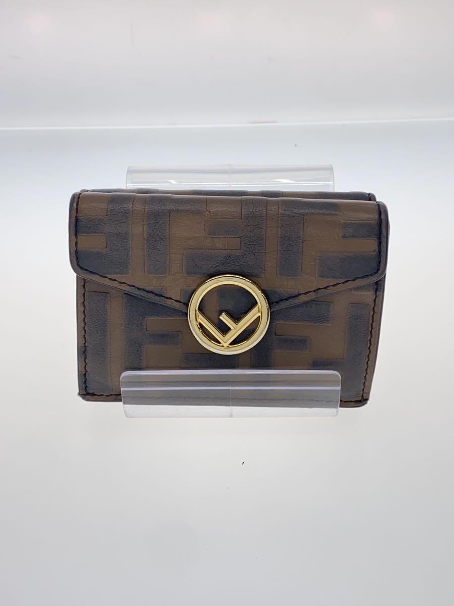 FENDI◆3つ折り財布/牛革/BRW/総柄/レディース/8M0395 AAFM F13VK