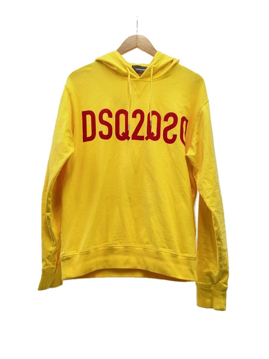 DSQUARED2◆パーカー/S/コットン/イエロー/黄色/S74GU0495/ロゴプリント/プルオーバー/フーディー/_画像1