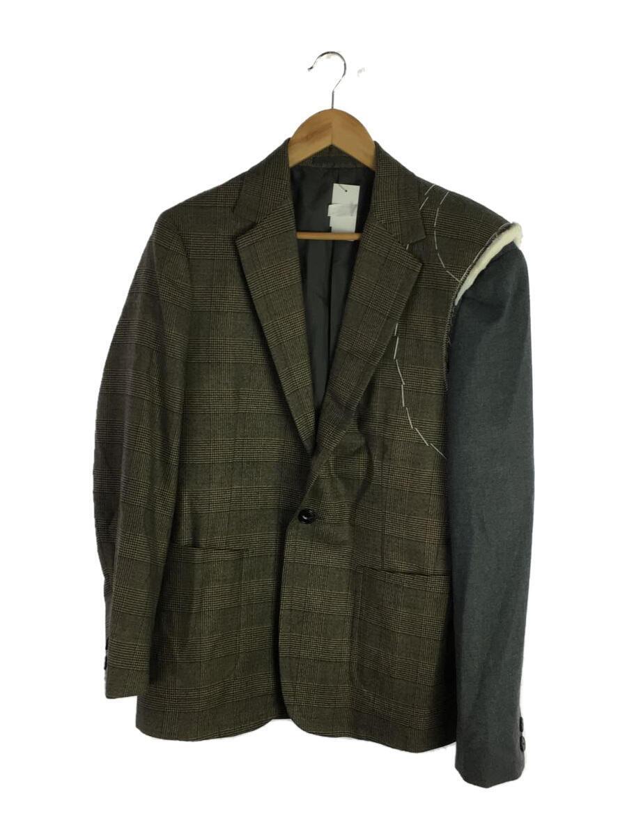 kolor◆23AW/B-Glen plaid/1B 再構築ステッチテーラードジャケット/1/ウール/BRW/チェック_画像1