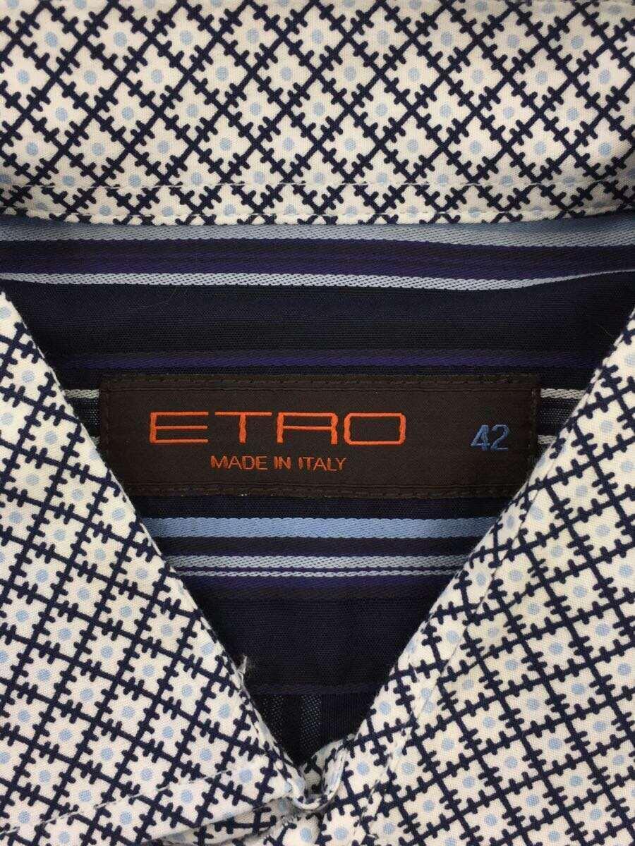 ETRO◆長袖シャツ/42/コットン/NVY/ストライプ_画像3