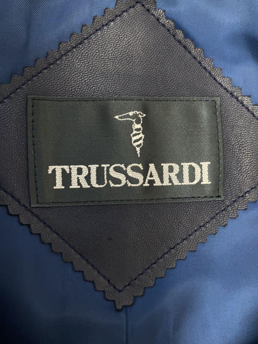 TRUSSARDI◆セットアップ/-/レザー/NVY/無地_画像3