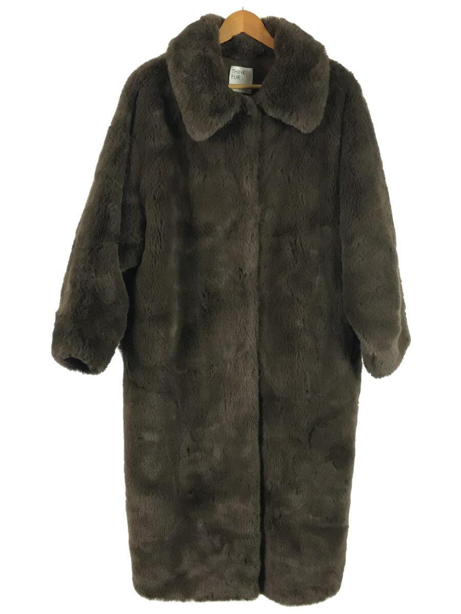 THINK FUR/Rex Like Fur Cocoon coat/M/ポリエステル/BRW/22TH-01