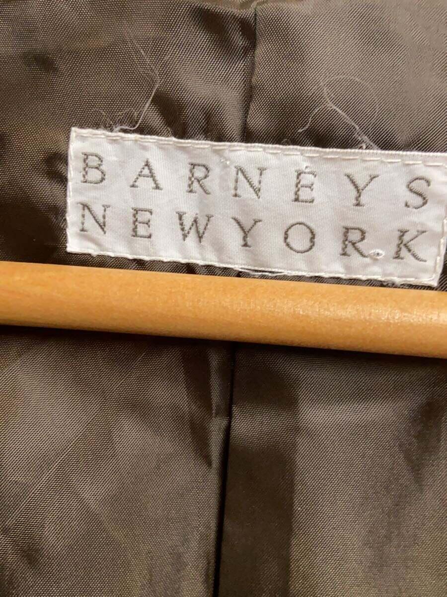 BARNEYS NEWYORK◆ロングダウンジャケット/38/ポリエステル/GLD/無地_画像3