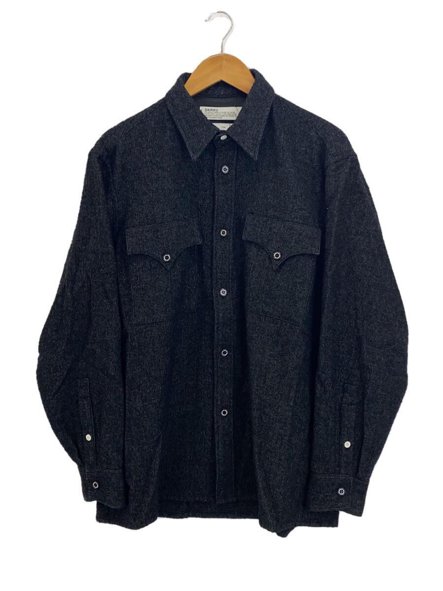 DAIRIKU◆Check Tweed Shirt/M/ウール/グレー/21AW S-6