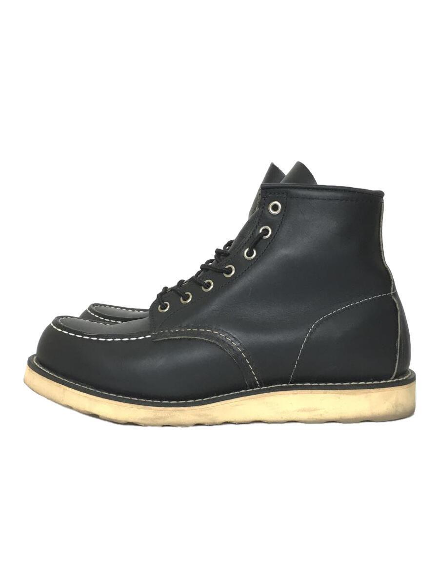 RED WING◆6インチクラシックモックブーツ/UK8/ブラック/レザー/9075