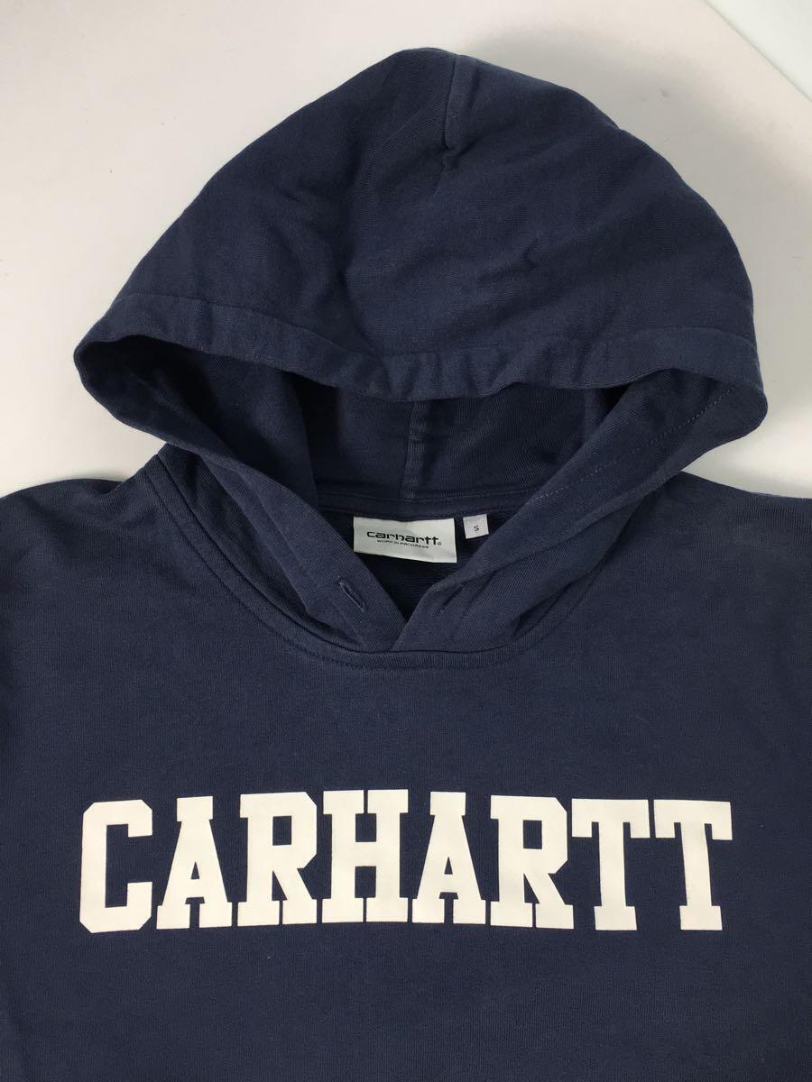 Carhartt◆hooded college sweat/パーカー/S/コットン/インディゴ/DE-79576_画像6