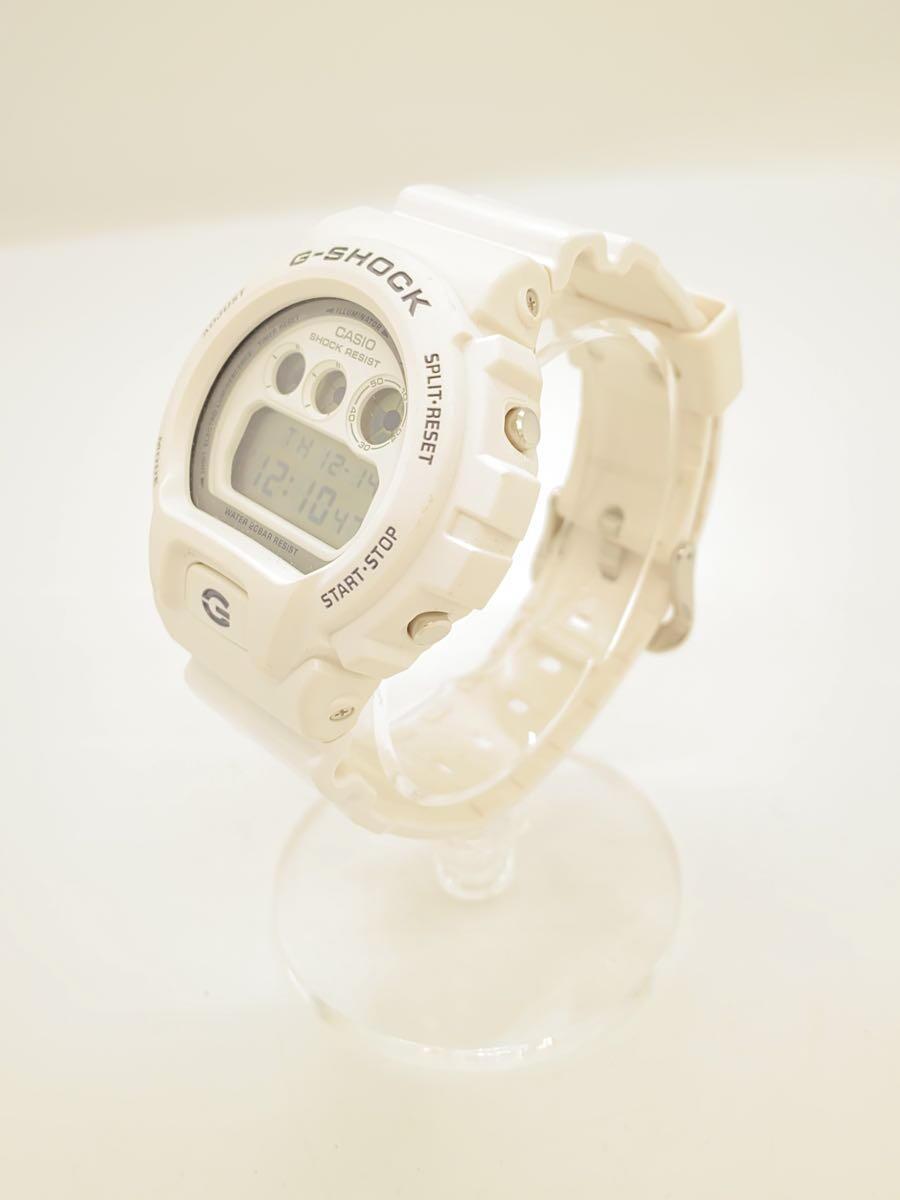 CASIO◆クォーツ腕時計/デジタル/ラバー/WHT/WHT/DW-6900LD_画像2