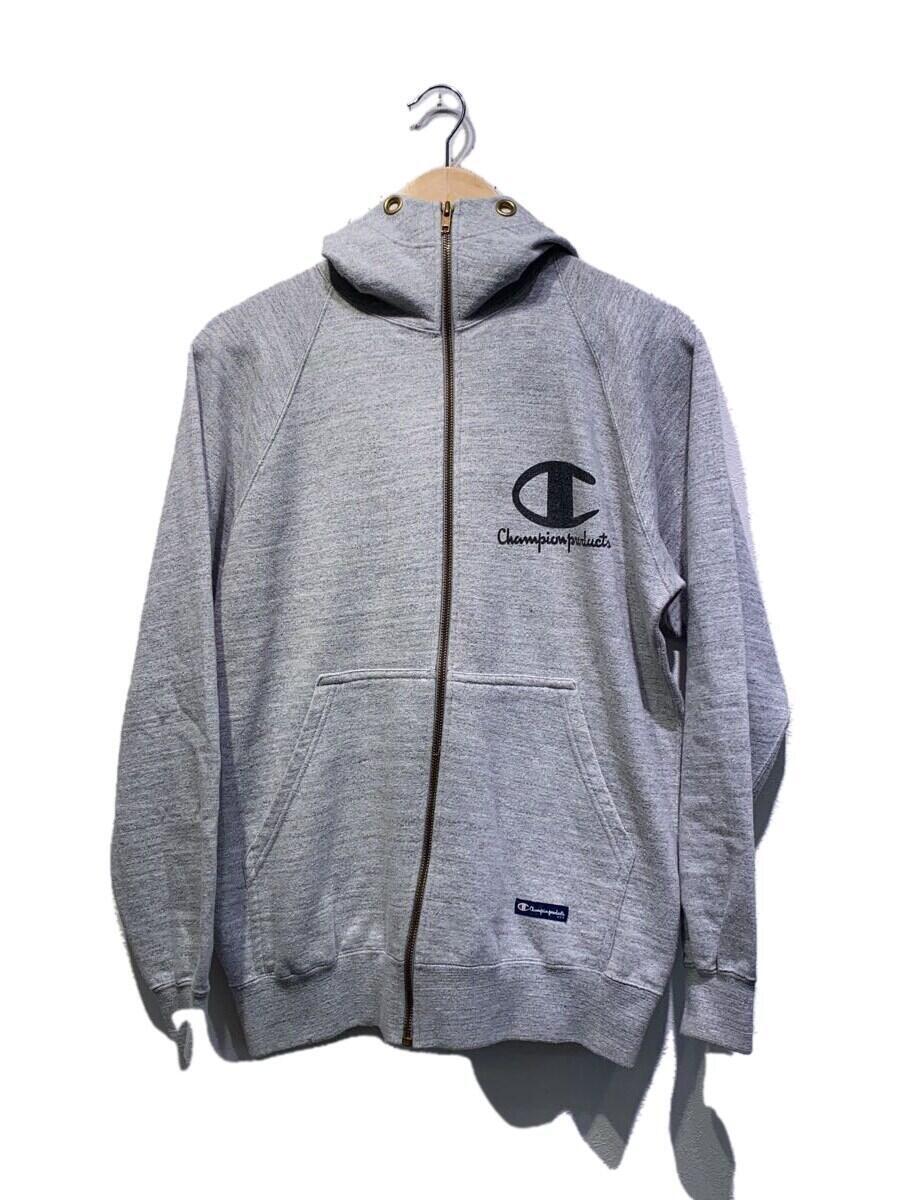 Champion◆ジップパーカー/L/コットン/GRY/無地_画像1