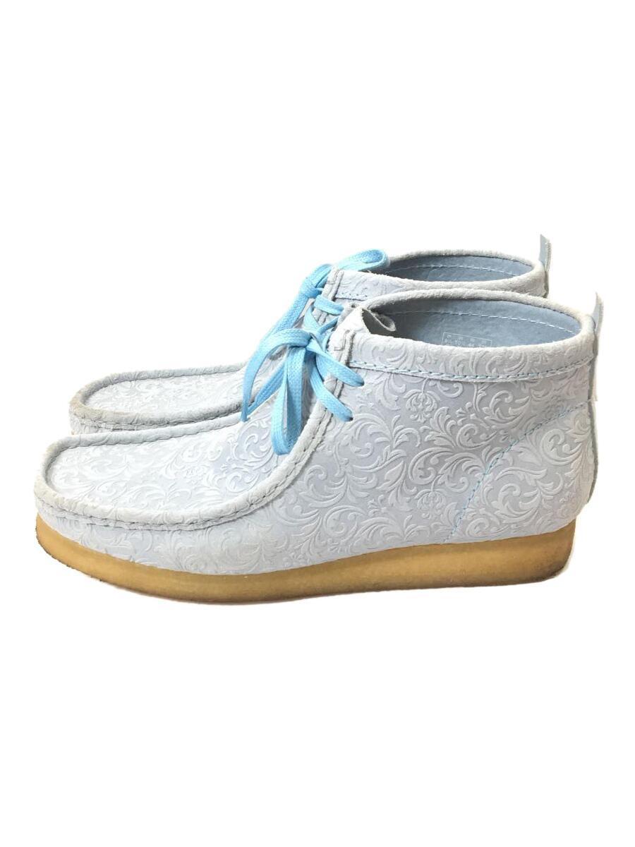 Clarks◆×END./OXFORD FLOWERS WALLABEE BOOT/UK9.5/BLU