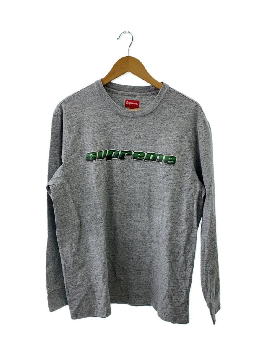 Supreme◆Chrome Logo L/S/長袖Tシャツ/L/コットン/グレー