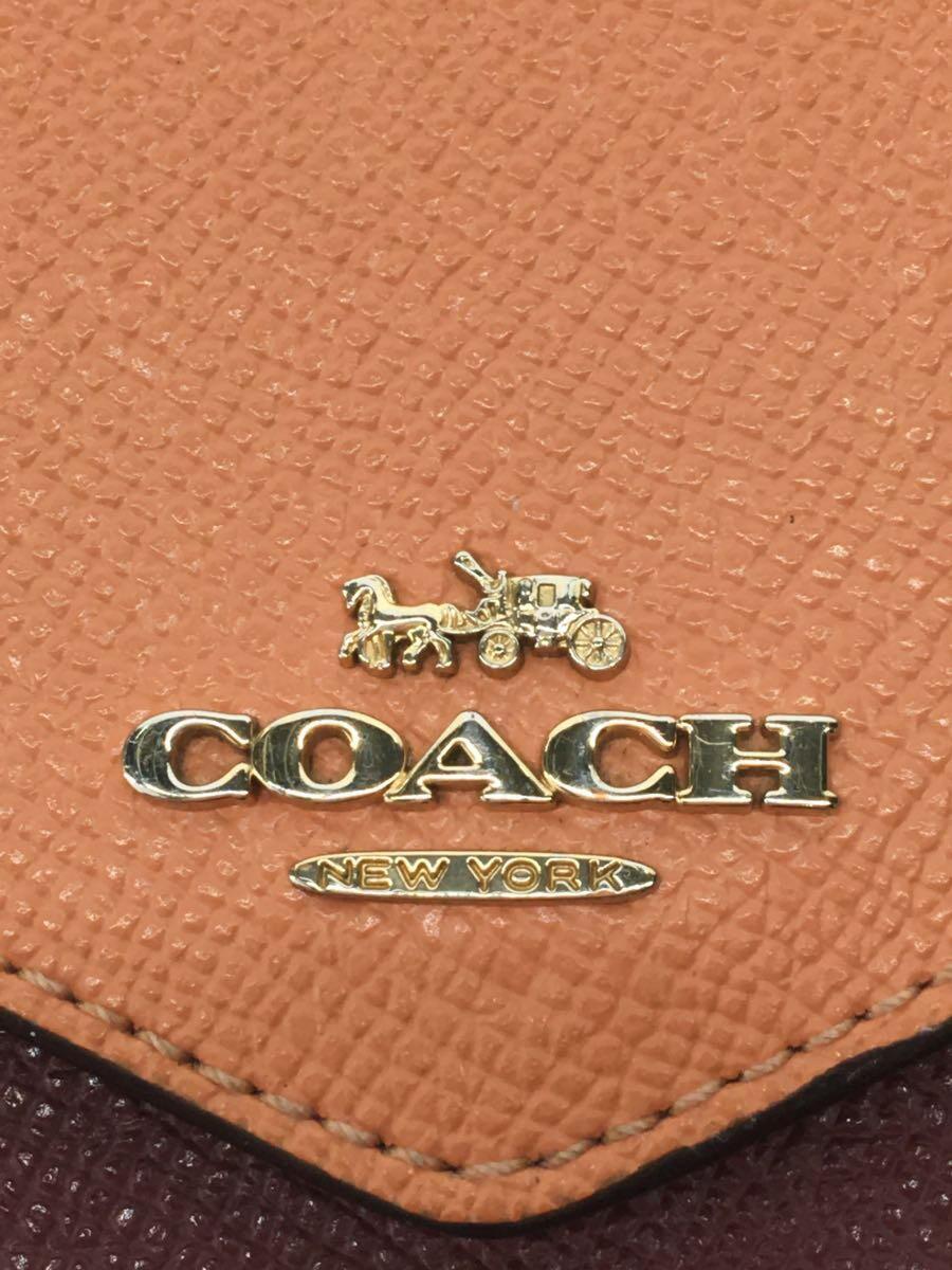 COACH◆カラーブロック/長財布/レザー/ORN/レディース/12122_画像3