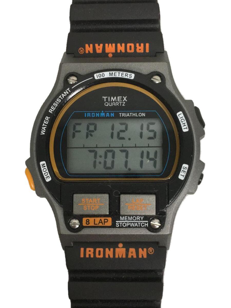 TIMEX◆IRONMANR 8 LAP/クォーツ腕時計/デジタル/ラバー/GRY/TW5M54300_画像1