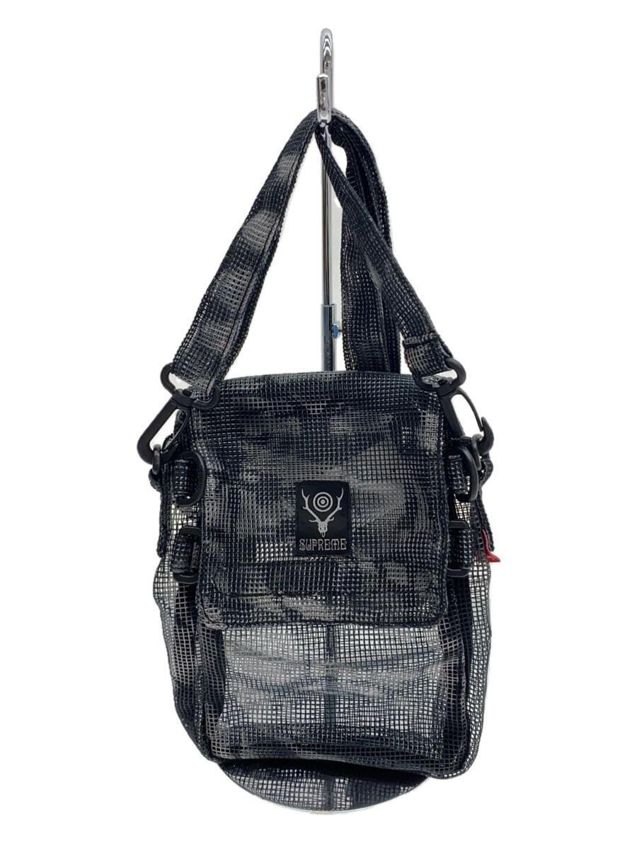 Supreme◆21SS/Heavy Mesh Game Bag/ショルダーバッグ/ポリエステル/BLK/総柄