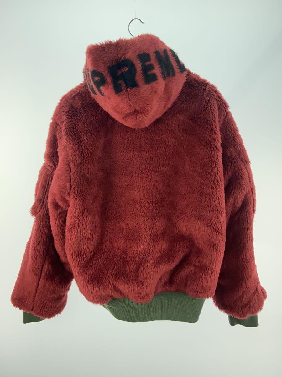 Supreme◆22AW/Faux Fur Reversible MA-1/フライトジャケット/L/ナイロン/カーキ/レッド_画像8