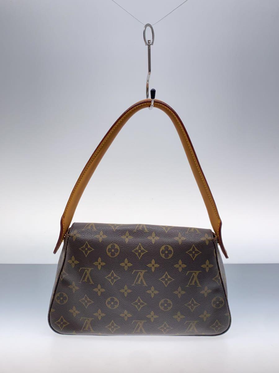 LOUIS VUITTON◆ミニ・ルーピング_モノグラム・キャンバス_BRW/PVC/BRW_画像3