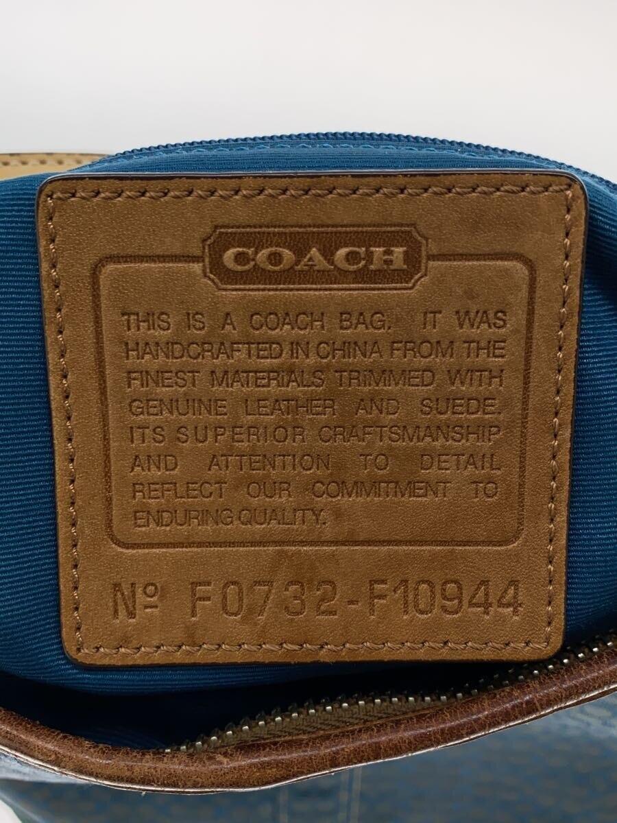 COACH◆ショルダーバッグ_ミニシグネチャー_ブルー/-/GRN/総柄_画像5