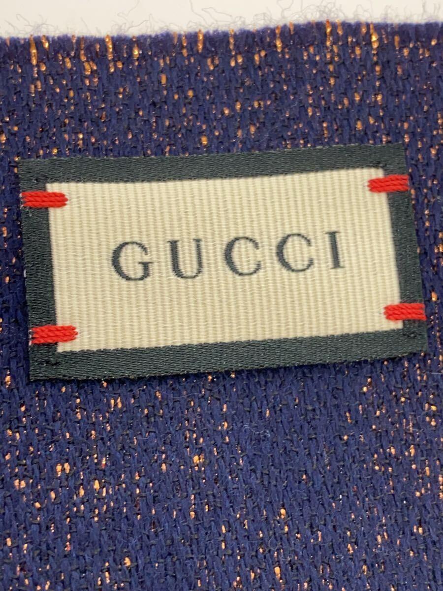 GUCCI◆マフラー/ウール/NVY/総柄/レディース/479763 3G187_画像2