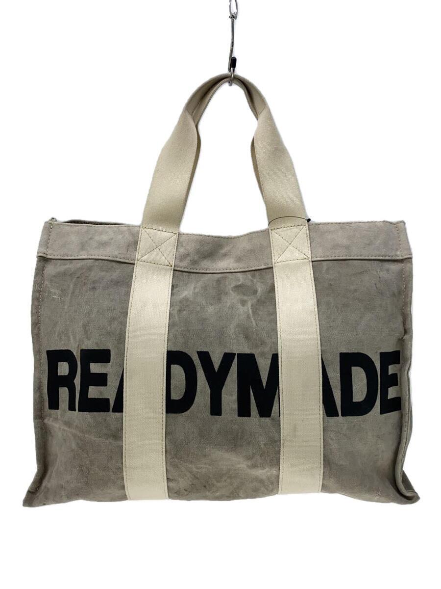 READYMADE◆EASY TOTE LARGE/ヴィンテージコットン/トートバッグ/キャンバス/GRY