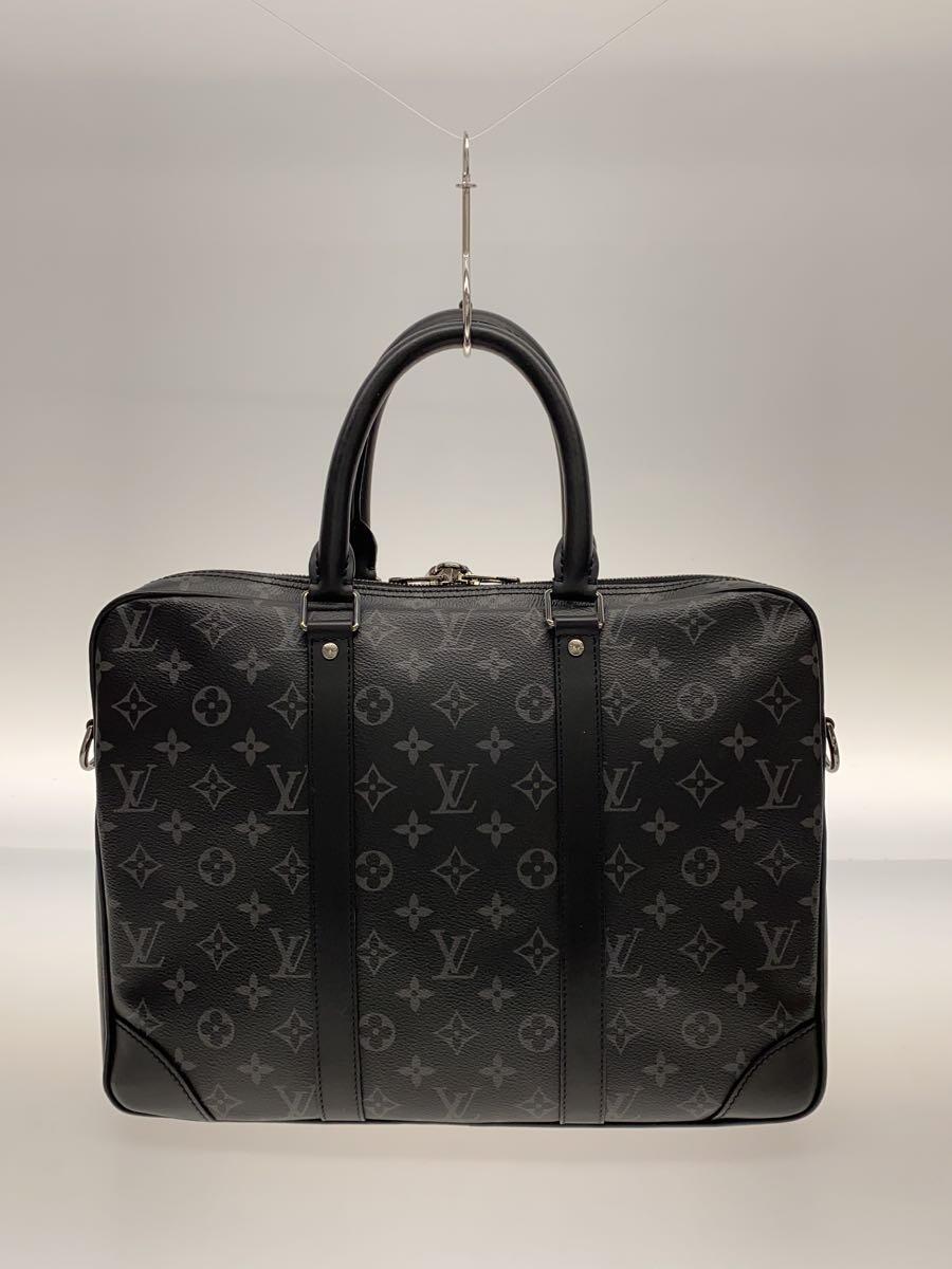 LOUIS VUITTON◆エクリプスポルトドキュマンヴォワヤージュ/ブリーフケース/PVC/ブラック/総柄/M46457_画像3