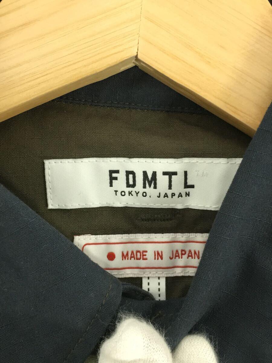 FDMTL◆22AW/OBI-STRIP SHIRT RINSE/長袖シャツ/3/コットン/KHK_画像3