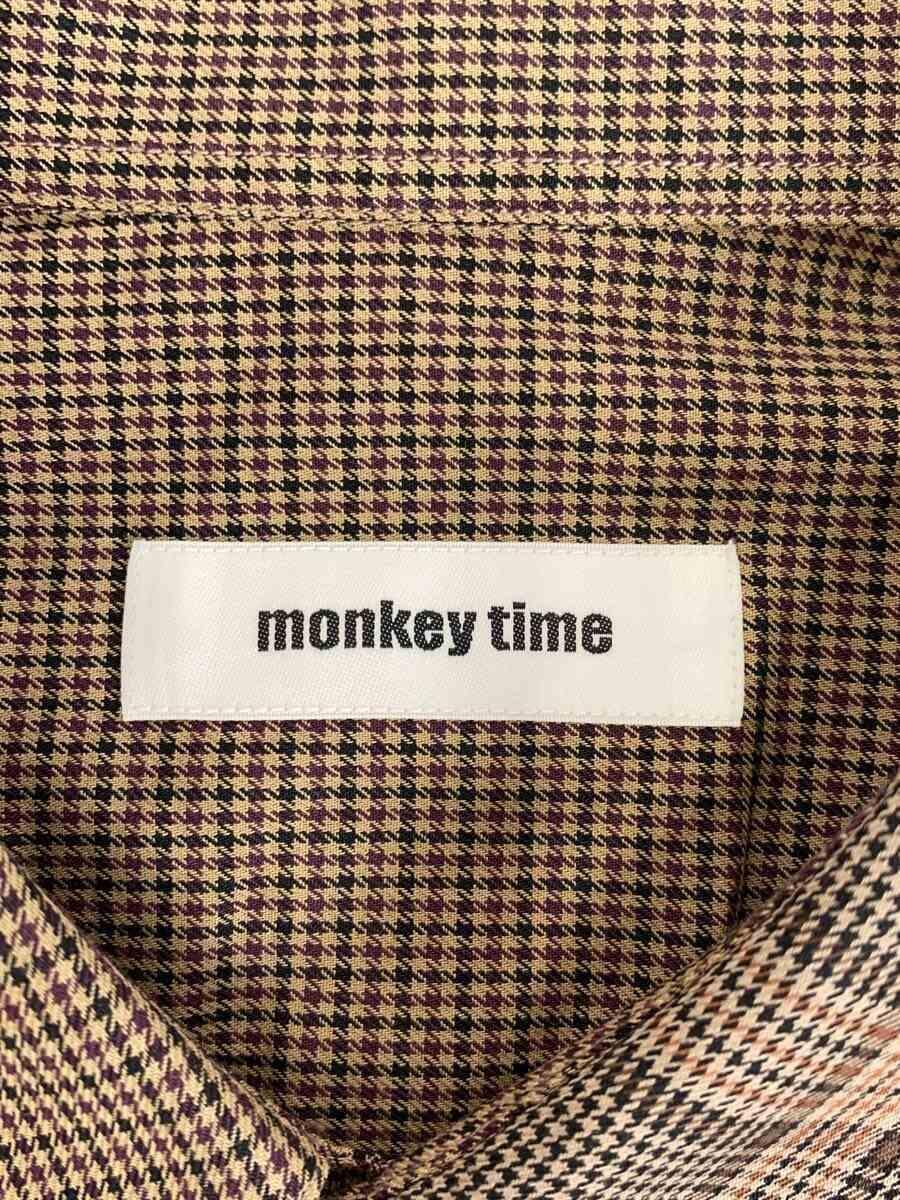 MONKEY TIME◆長袖シャツ/-/コットン/BRW/チェック_画像3