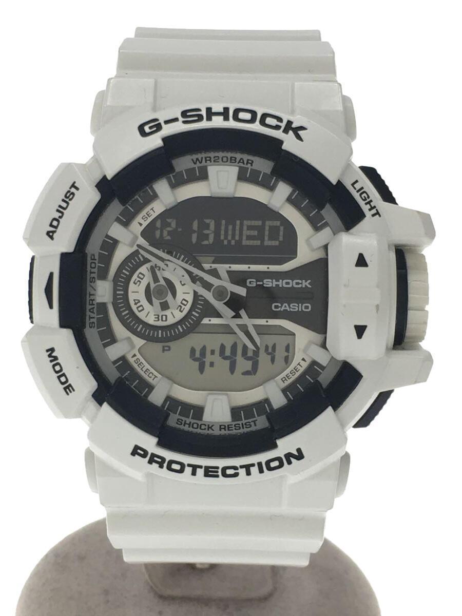 CASIO◆クォーツ腕時計・G-SHOCK/デジアナ/ホワイト/GA-400-7AJF/G-SHOCK