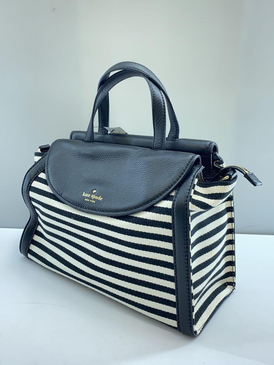 kate spade new york◆2way/ハンドバッグ/WHT/ボーダー/PXRU6739_画像2