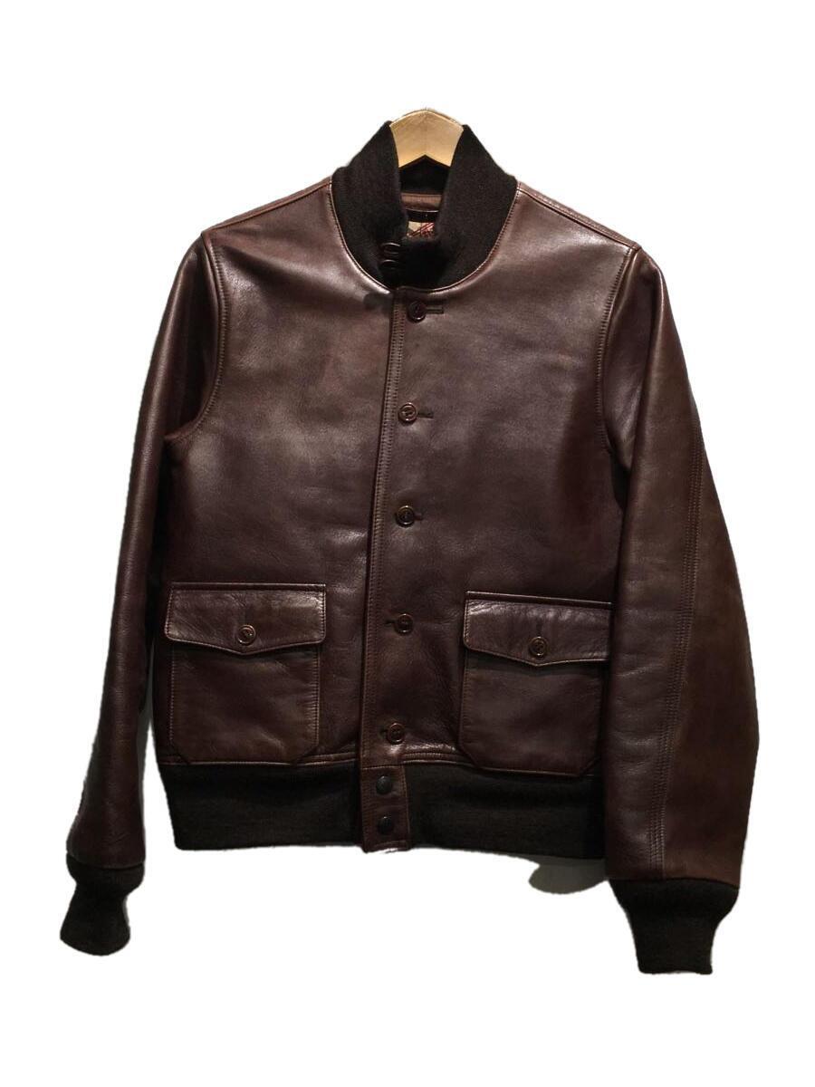 Y’2 LEATHER◆A-1 HANDOIL HORSE d.brown/レザージャケット・ブルゾン/38/馬革/BRW_画像1