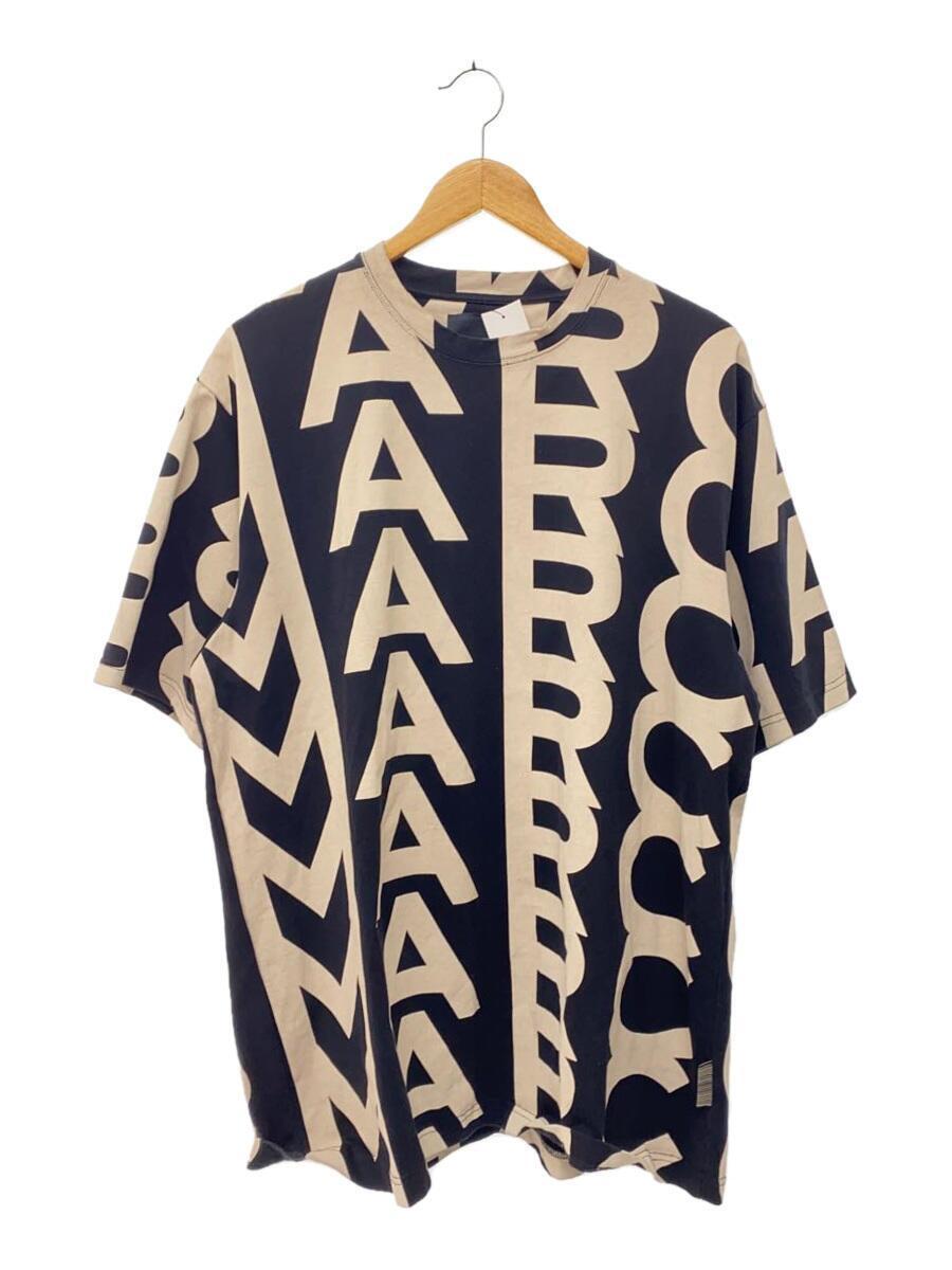 MARC JACOBS◆Tシャツ/O/コットン/ブラック/総柄/MONOGRAM BIG T-SHIRT/ロゴ/プリント/カットソー