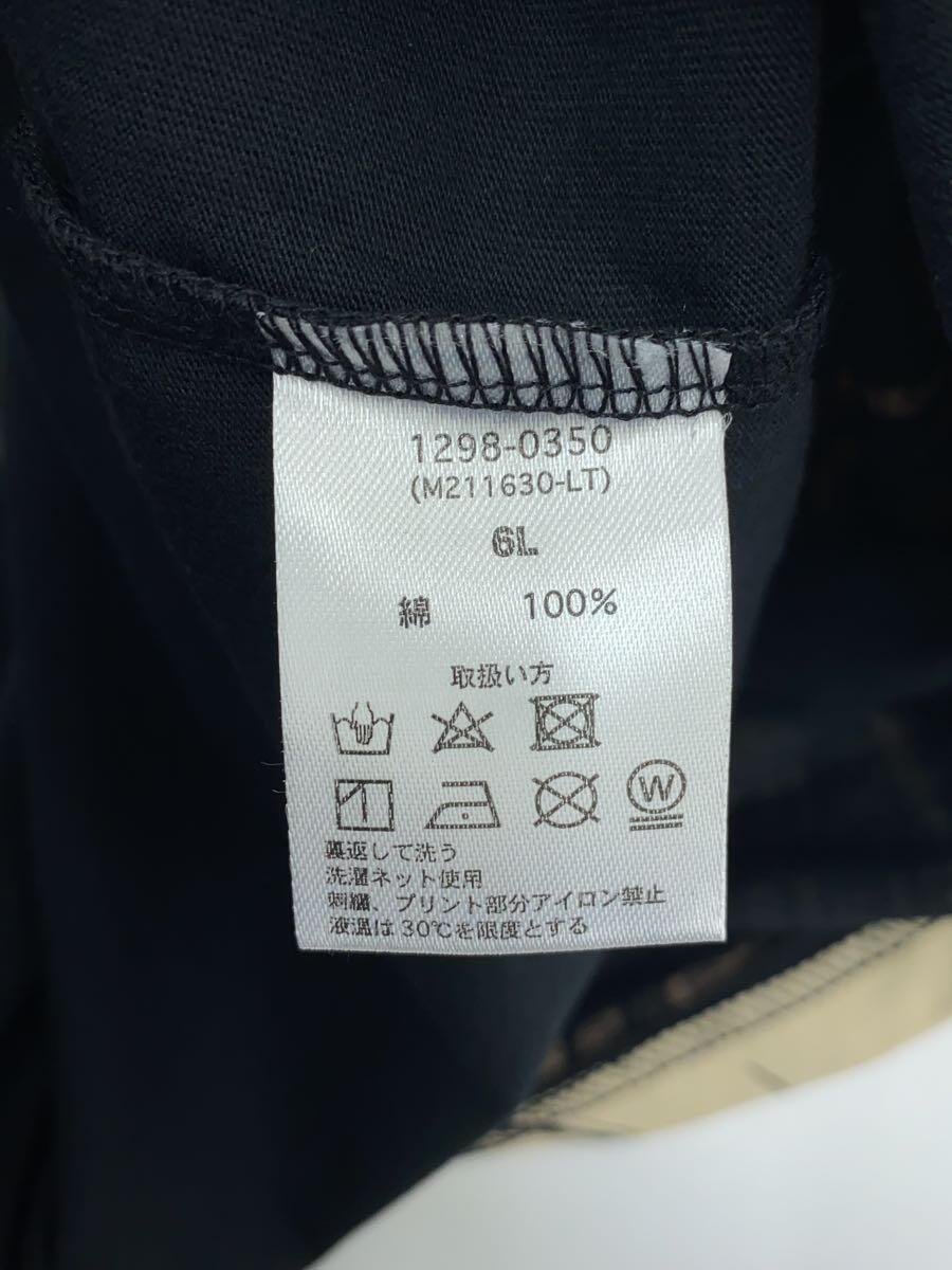 絡繰魂◆長袖Tシャツ/-/コットン/BLK/総柄 6Lサイズ タグ付き_画像4
