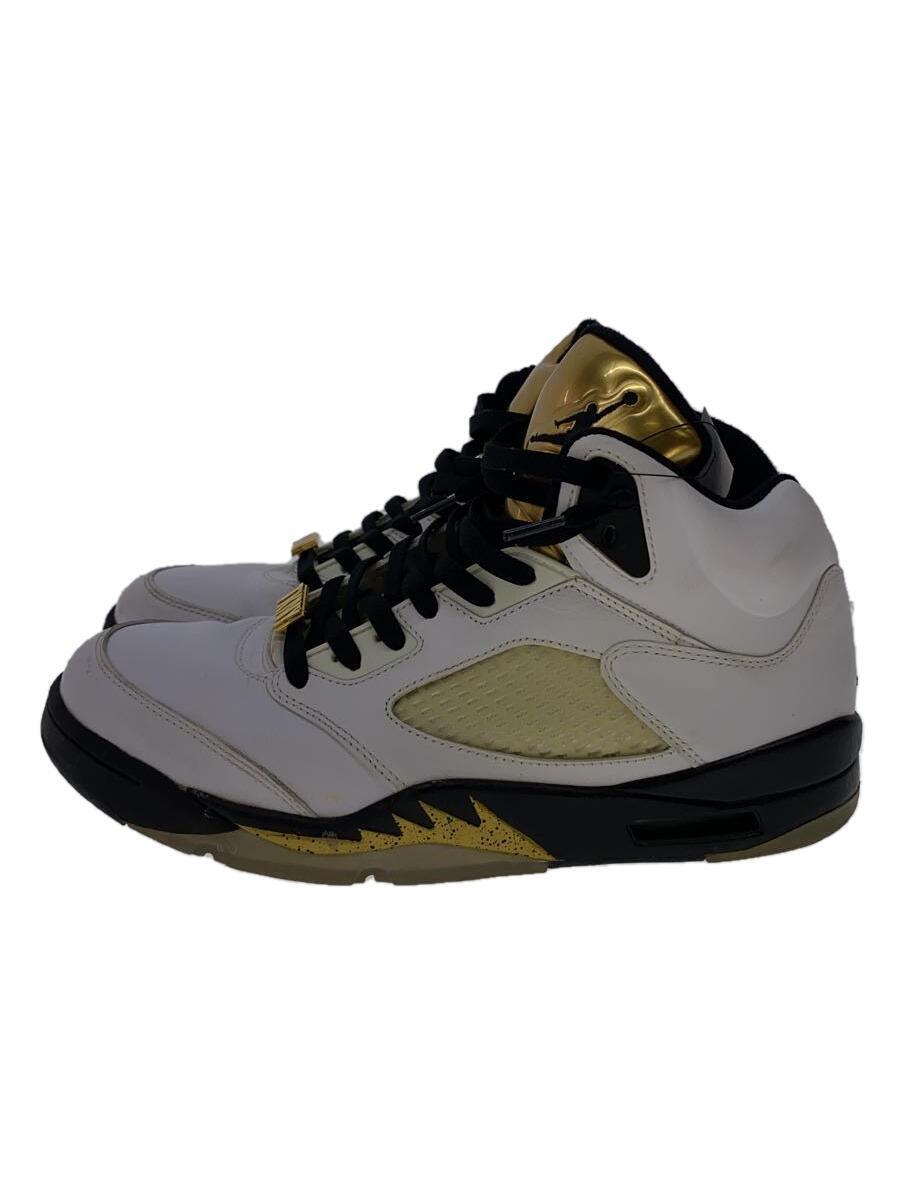 NIKE◆ハイカットスニーカー/27.5cm/WHT/136027-133/AIR JORDAN 5 RETRO/黄ばみ_画像1