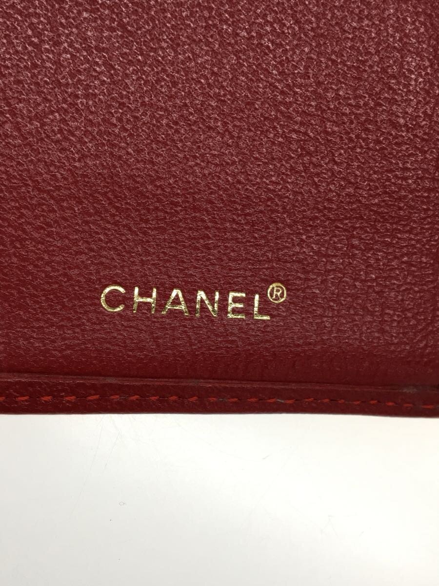 CHANEL◆長財布/レザー/RED/レディース_画像3