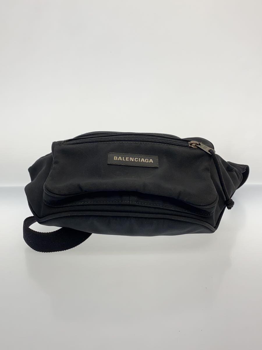 BALENCIAGA◇ウエストバッグ/ナイロン/BLK/無地/482389 BALENCIAGA◇ウエストバッグ/ナイロン/BLK/無地/482389
