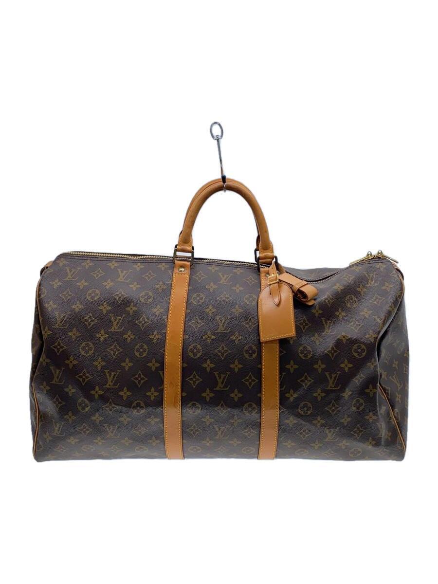 LOUIS VUITTON◆キーポル55_モノグラム・キャンバス_BRW/PVC/BRW_画像1