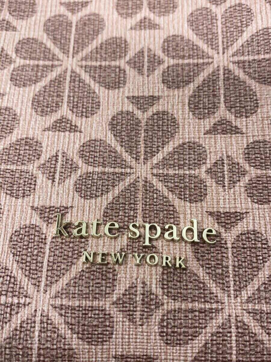 kate spade new york◆Flower Coated Canvas Medium North South Tote/PVC/PNK×BRD_画像5